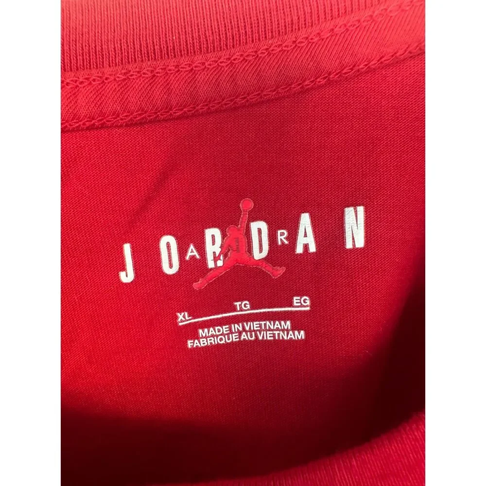 Nike Air Jordan Jumpman Air Embroidered Tee - Gym Red (XL(